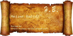 Heizer Balló névjegykártya